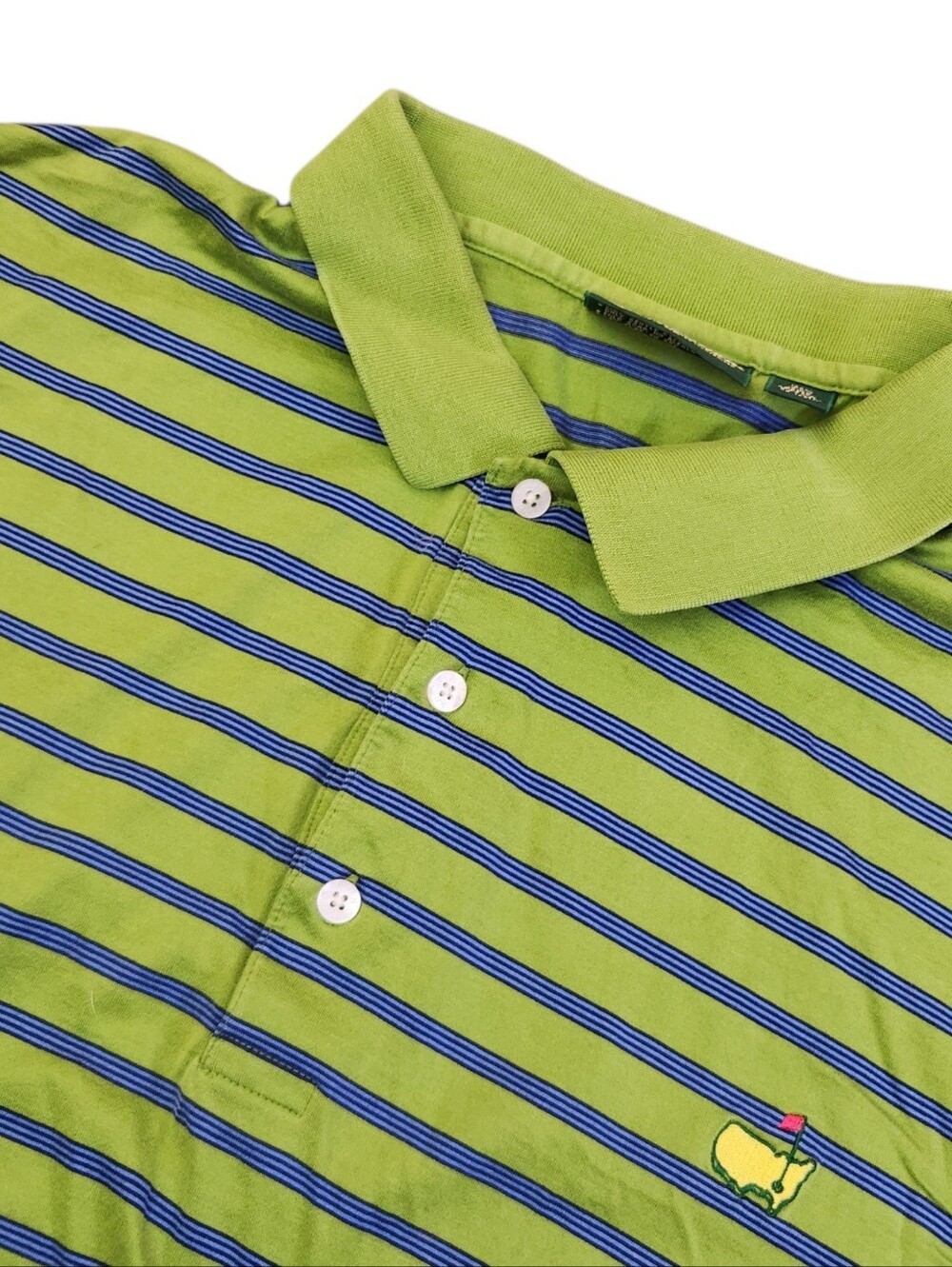 Amen Corner Polo Shirt Mens XL Green Masters Logo Pima Cotton Golf Short Sleeve